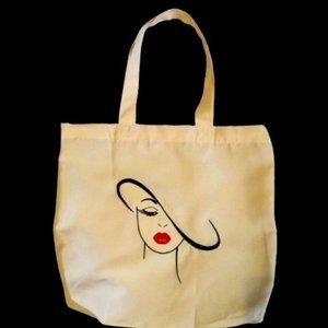 FREE SHIPPING Beige, Travel, Overnight, Grocery, Tote Bag Embroider design
